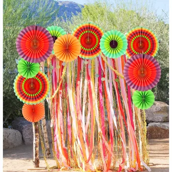 OurWarm Meksikos Stačiakampio formos Staltiesė Popieriaus Ventiliatorius Fone Fiesta Šalies Kabantys Papuošalai, Antklodė, Staltiesės už Vestuves