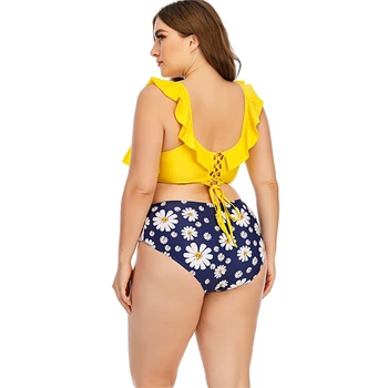Didelio Dydžio 5XL Moterų Bikini Komplektas 2021 Pynimas Push Up maudymosi kostiumėlį Aukšto Juosmens Dviejų dalių Maudymosi kostiumai Plius Dydis Maudymosi Kostiumai Lady