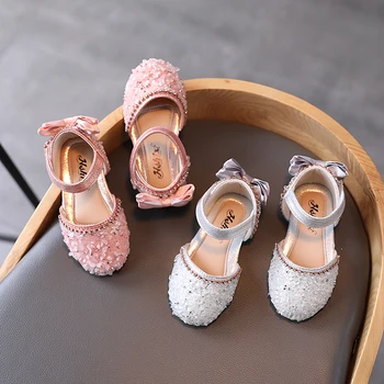 ULKNN Princesė merginos sandalai nauja pavasario vasaros 2021 baby vaikų minkšto dugno Rhinesone sandalai kūdikių dydis 21-35