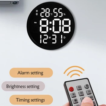Naujas Sieninis Laikrodis Led Didelis Laikrodis Išjungti Skaitmeninis Temperatūros ir Drėgmės Elektroniniai Laikrodžiai Modernaus Dizaino Žiūrėti Namų Puošybai