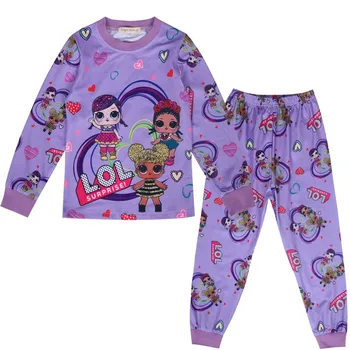 Vaikams L. O. L Pižama, Rudenį, Žiemos Mergaitės Sleepwear naktiniai drabužiai Kūdikiams L. O. L Drabužius Gyvūnų Animacinių filmų Pajama Komplektai Vaikų Pižamos