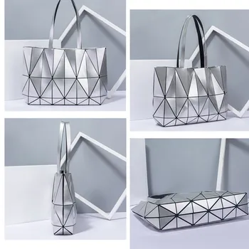 2021 Diamond geometrinis holografinis maišelį Didelės talpos moterų pečių maišą Moterims, elegantiška rankinė Mados Prekės ženklo prekybos tote bag