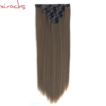 Qjz13050/68 2p Xi.uolų Sintetinių Įrašą Plaukų priauginimas Tiesiai Hairpiece Įrašus Plaukų Pratęsimo perukas Smėlio Taupe perukai