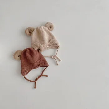MILANCEL 2020 m. žiemos kūdikių skrybėlę avių stiliaus berniukų megzti skrybėlę gyvūnų stiliaus merginos skrybėlę 2 spalvos kūdikių priedai