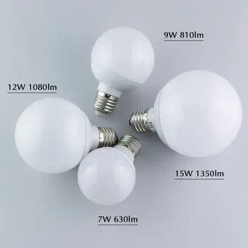 Led Lemputė Lemputė 220V 110V lampada led lemputė E27 9W 7W 12W 15W SMD 5730 LED Žibintai ir Apšvietimo A60 A70 A80 A90 Energiją Taupančių Lempų