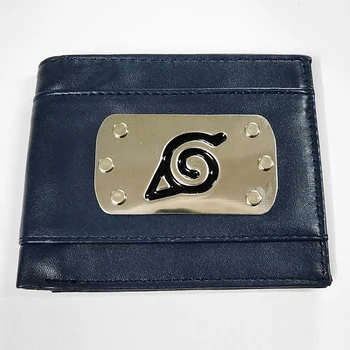Naujas atvyksta Naruto piniginės braned naujos konstrukcijos metalo logotipas rankinėje odos kortelės turėtojas piniginės 