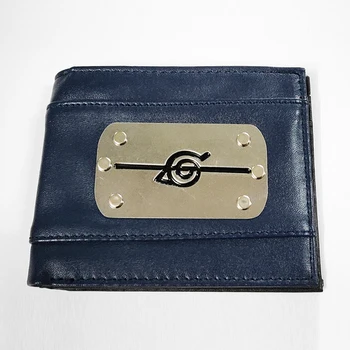 Naujas atvyksta Naruto piniginės braned naujos konstrukcijos metalo logotipas rankinėje odos kortelės turėtojas piniginės 