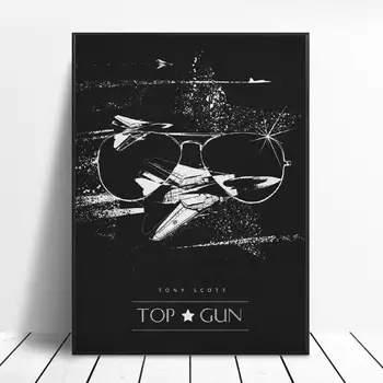 Top Gun Black & White Klasikinių Filmų Plakatų Šilko SIENOS Meno Tapybos Dekoro be Rėmelio