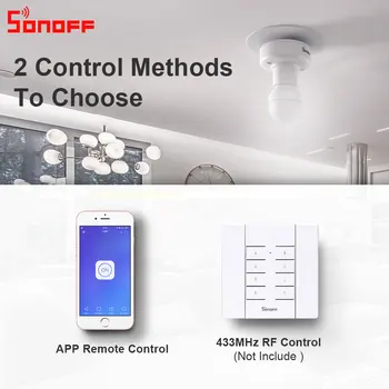 Itead Sonoff Slampher 433MHz RF Smart WiFi Šviesos Turėtojo E27 Lemputės Laikiklį Interruptor Wi-fi 