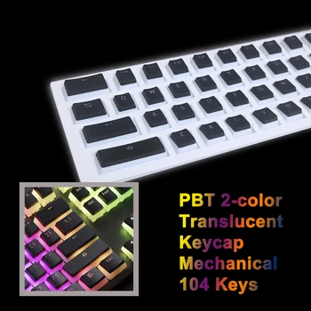 PBT Keycap Rinkinys Su Permatomas Sluoksnis Mechaninių Klaviatūrų 104 Double Shot PBT Pudingas Keycaps Keyset