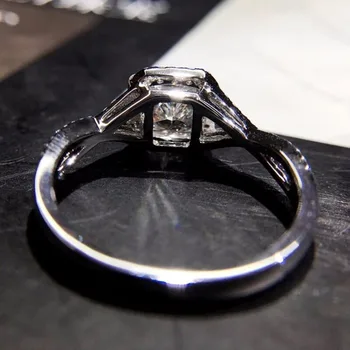 ZUOYITING,Moterų žiedas, Vestuvių Elegantiškas Sidabro Spalvos AAA Kubinis Cirkonis aišku, Akmens žiedas CZ Stone squar formą ir vestuvių naujas