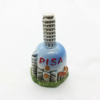 Italija Pisa Simpatijų Bokštas Suvenyrų Keramikos Mažas Bell Amatų, Apdailos, 7x4cm