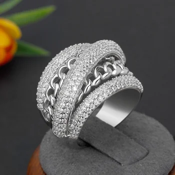 Nuotaka Kalbėti 2021 Nauja Siunta Vestuvinį Žiedą, Moterims Kubinis Cirkonis Elegantiška Panele Žiedai Šalies Jubiliejų Papuošalai, Aksesuarai