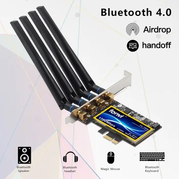 FV-T919 Dual band 1750Mbps 802.11 AC Hackintosh PCI-E WiFi Adapteris PCI Express Bevielis BCM94360CD + Bluetooth BT 4.0 4*Antena