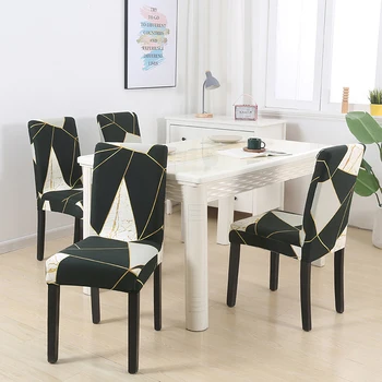 Lapai atspausdinti ruožas kėdė padengti valgomasis office pokylių kėdė raštas elastinga medžiaga fotelis dangtis