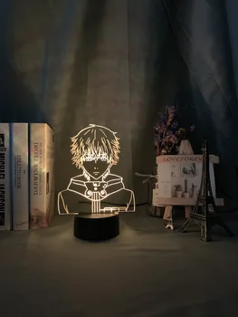 Tokijo Pabaisa Ken Kaneki Veido Vaikas, Naktį Šviesos Naktiniai Apdailos naktinė lempa Anime dovana Gimtadienio 7 Spalvų Stalo Lempa 3d