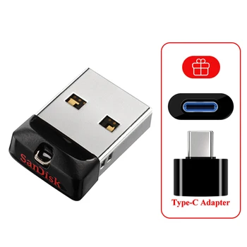 Originalios SanDisk USB Flash Drive Maža Pen drive 64GB 32GB Mini Pendrive USB Atmintuką su televiziją ir automobilių garso sistemos