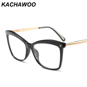 Kachawoo cat eye akiniai, optiniai moteris, mėlyna metalo, stiklo rėmai ponios visą ratlankio retro priedai kniedės stilius aiškus