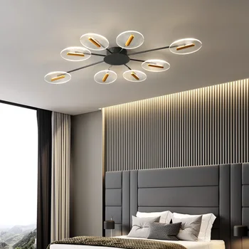 Juoda Modernios LED Šviestuvo Gyvenimo Kambario, Miegamasis Šviestuvai Akrilo atspalvį loft restoranas apšvietimas šviestuvai kabo lempa