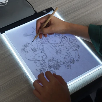 LED Piešimo Lenta Planšetinį kompiuterį Skaitmeninės Grafikos Bloknotas A4 USB Lygio Pritemdomi Kopijuoti Elektroninių Meno Tapybos Rašyti Kūrybiškumą Vaikams