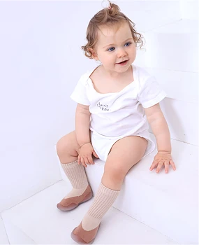 Kūdikių bamblys batai guminiais padais kojinės rudens ir žiemos grindų batus, ilgas vamzdis bamblys kūdikių kojinės, batai medvilnės kojinės vaikams