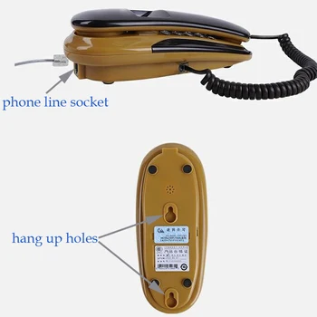 Baltos Sienos Montuojamas Telefono Corded Phone antžeminių laidinių telefono linijų Telefonai, Antikvariniai Namų Hotel mažo Pratęsimo fiksuotojo ryšio Telefono skambintojo ID