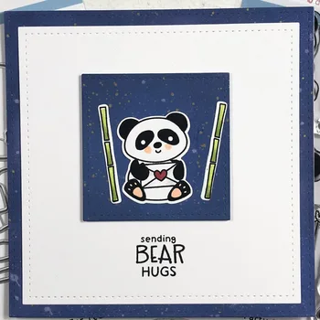 Gyvūnų Panda Bambuko Gimtadienio Skrybėlę Balionas Dovana Metalo Pjovimo Miršta Aiškią Skaidrią Antspaudų Rinkinys, Skirtas 