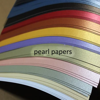 [50pcs A3 ][ 100vnt A4/ A5 ]250gsm Pearl Cardpaper Dvigubai Surafces Pearl Popieriaus 16colors Pasirinkti, 
