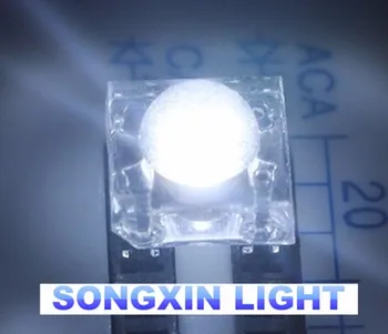 1000pcs 5mm, Aišku Objektyvas Piranha LED Diodų Turas Viršuje Super Srauto Baltos Skaidrios Šviesos Diodų LED Lempos