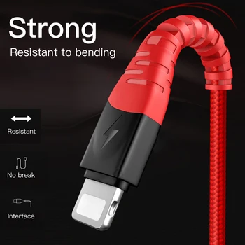 !ACCEZZ 3 in 1 USB Cable for iPhone Xs max 7 6 plius 6s 3A Greito Įkrovimo Kabelį, Laidą Xiaomi 