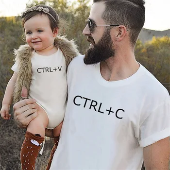Ctrl+C ir Ctrl+V Atspausdinta Atitikimo Šeimos Drabužius Tėtis T-shirt Baby Bodysuit Puiki Dovana Tėvo Diena Įsigyti Atskirai