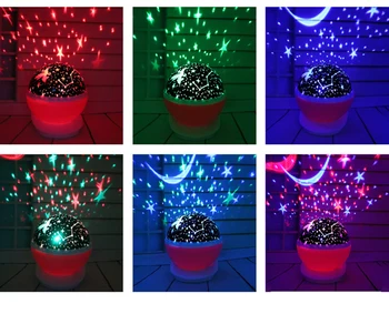 RGB LED Projekcija Vienaragis Lempa USB Baterija Naktį Šviesos Vaikams, Kūdikių Dovanų Miega Šviesos Miegamojo staliukas Lempos