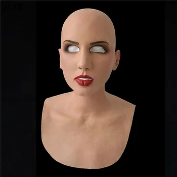 Nauja Seksuali Moteris Realus Silikono Veido Kaukė Dirbtinio Moterų Crossdress Kaukė Žmogaus Odos Šalis Visiškai Kaukė helovyno cosplay