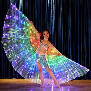 LED šokių sparnai drugelio švyti šokių helovinas spalvų fluorescencinės parodyti kalėdų pilvo šokis su sparnais