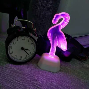 Xsky Naktį Šviesa Tunelio Lempos Infinity Veidrodėliai Žibintai LED Naktį Lempos Mielas 3D Širdies Kūrybos Naujovė Kaktusas Vienaragis Namų Led
