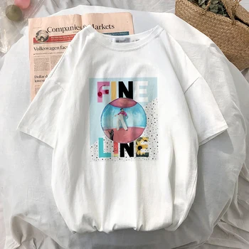 Viena Kryptimi Merch Balti Marškinėliai Simbolių Spausdinimo Baudos Linijos Haris Stilius, Grafinis Tee Trumpas Rankovės Louis Tomlinson Femme T-shirts