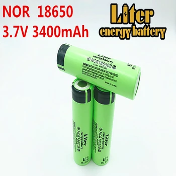 Litro energijos baterijos 10VNT originalus 18650), 3,7 V 3400MAH baterija NOR18650B ličio-jonų baterija Rechargebale