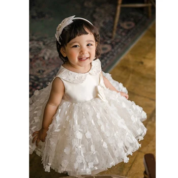 Cute Baby Girl Dress Gėlių Krikšto Suknelė Mergaitėms 1 Metų Gimtadienio Suknelė Krikštynų Suknelė Kūdikių Drabužiai Bebes Vestido