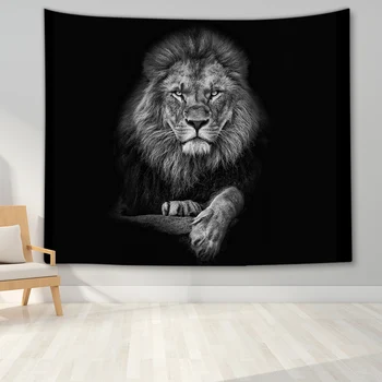 Liūtas Gyvūnų Gobelenas Sienos Kabo 3D Atspausdintas Liūtas Gobelenas Sienų Dekoras už Bendrabučio Kambario, Miegamojo Kambarį Kolegija