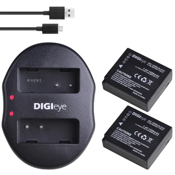 2X NT-BLG10 BLE9 Baterija + Dual USB Kroviklis skirtas Panasonic Lumix DMC-GF5 GF6 GX7 DMC-LX100 DMC-GX85 GX80 ZS200 ZS100 ZS60