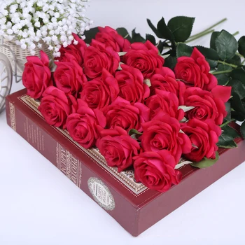 11 vadovai Nekilnojamojo Touch Latekso Gėlės, Dirbtinių Rožių Žiedų Puokštė flores artificiais, Vestuvių Dekoravimas Šalies Namų Dekoro