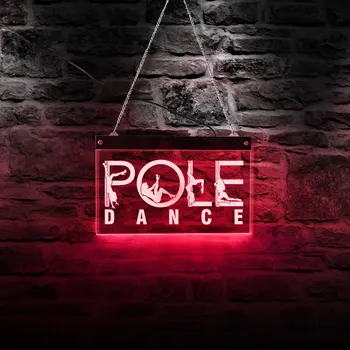 Pole Dance LED Neonas Pasirašyti Sexy Šokėjos Pereiti Vamzdis Merginos Praleisti Plieno Vamzdžių, Naktį Šviesos Šokių Studija Klubas Akrilo Kabo Lenta