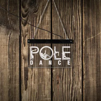 Pole Dance LED Neonas Pasirašyti Sexy Šokėjos Pereiti Vamzdis Merginos Praleisti Plieno Vamzdžių, Naktį Šviesos Šokių Studija Klubas Akrilo Kabo Lenta
