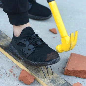 Darbų saugos įkrovos oro akių apsauginiai batai vyrų plieno toe batai vyrams dūriams atspariu nesunaikinami darbo sportbačiai bateliai nemokamas pristatymas