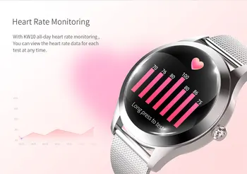 KW10 Vandeniui Smart Watch Moterų Miela Apyrankė W8 Širdies ritmo Monitorius Miego Stebėjimo Smartwatch 