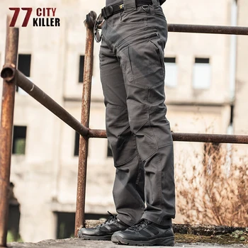 77City Žudikas SWAT IX8 Tactical Kelnes Vyrams Karinės Vandeniui atsparus dilimui Poilsiu Krovinių Miesto Armijos Multi-pocket Mens Kelnės