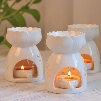 NAUJI Keraminiai Žvakių Laikiklis Alyvos Smilkalų Degiklis Esminius Aromaterapija mazuto Degikliais Lempos Porceliano Namo Gyvenamasis Kambarys