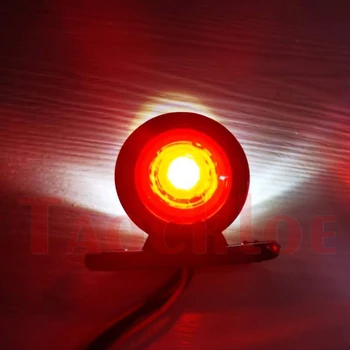 10vnt 12V 24V Raudona Balta Pozicija, LED Žibintai Šoniniai Gabaritiniai Signalizacijos Lemputė Sunkvežimių Priekabos Sunkvežimio, Traktoriaus Patvirtinimo Žibintai, Stovėjimo Šviesos