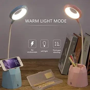 Įkraunamas LED stalo lempa Kūrybos Rašiklio Laikiklis Touch stalo Lempos Miegamasis Studentų vaikus Skaityti USB mokestis Naktį led šviesos