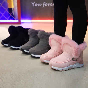Vaikų Sniego Batai Berniukams, Mergaitėms, Šiltas, Storos Medvilnės Batai Anti-Slidus Patogus Korėjos Stiliaus Gumos Boot Žiemos 2020 Karšto
